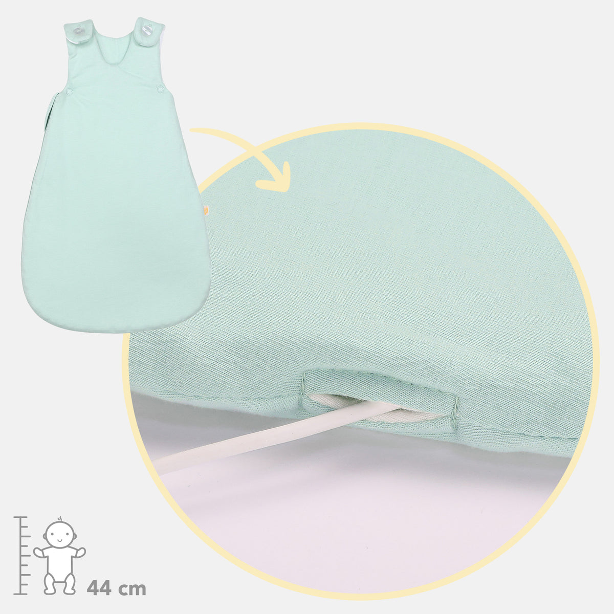 Baby Sleeping Bag - 2.5 TOG_Sage_detail3_1207