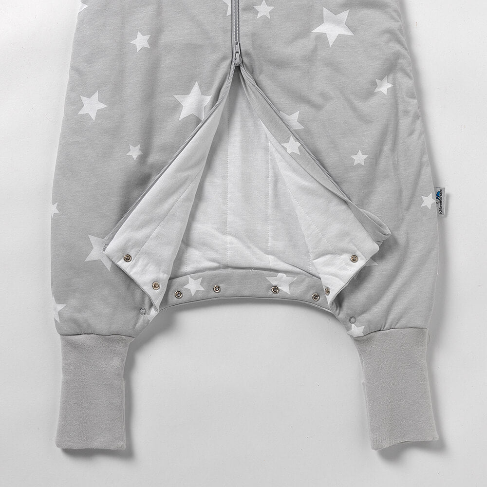 Sleeping Bag with Feet & Foldable Feet Covers - 1.0 TOG_Grey Stars_sleeve area_418