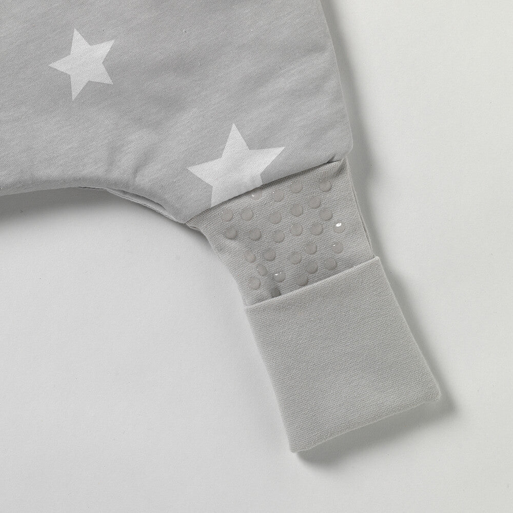 Sleeping Bag with Feet & Foldable Feet Covers - 1.0 TOG_Grey Stars_OEKOTEX_418