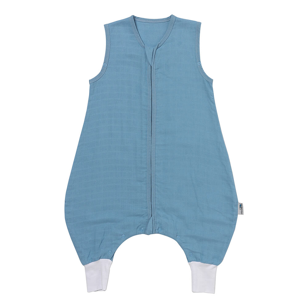 Muslin Sleeping Bag with Feet - 0.5 Tog_Blue_1_422