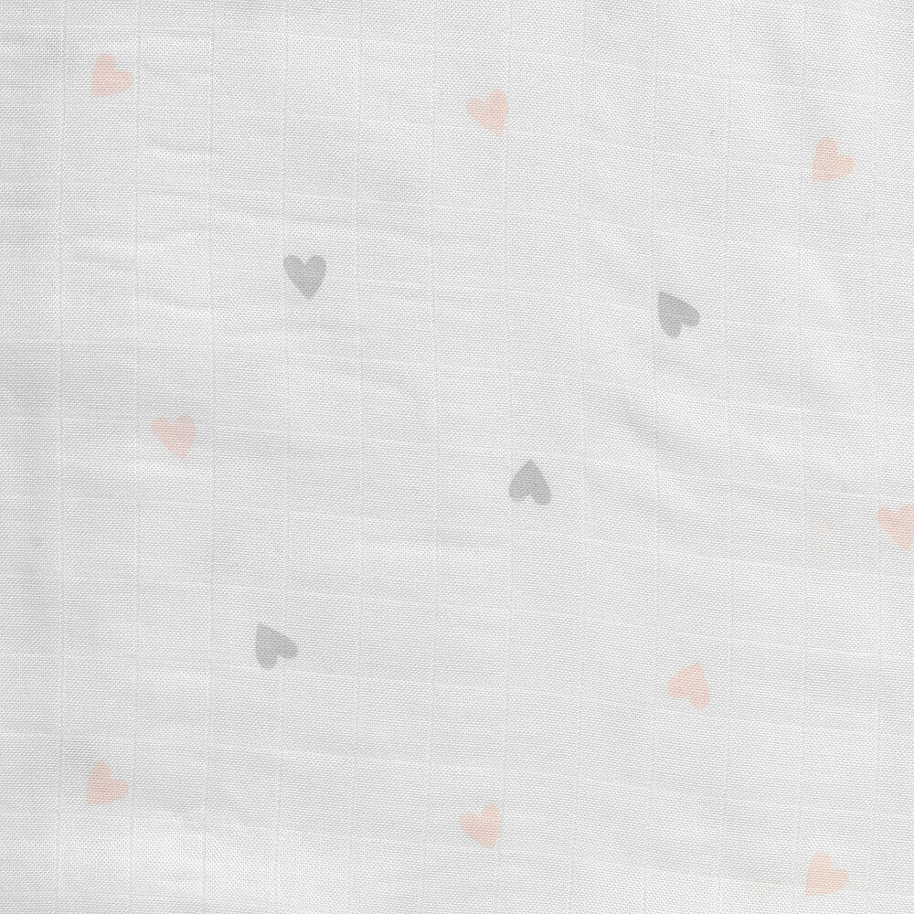 Muslin Sleeping Bag with Feet - 0.5 TOG_Hearts_sleeve area_412