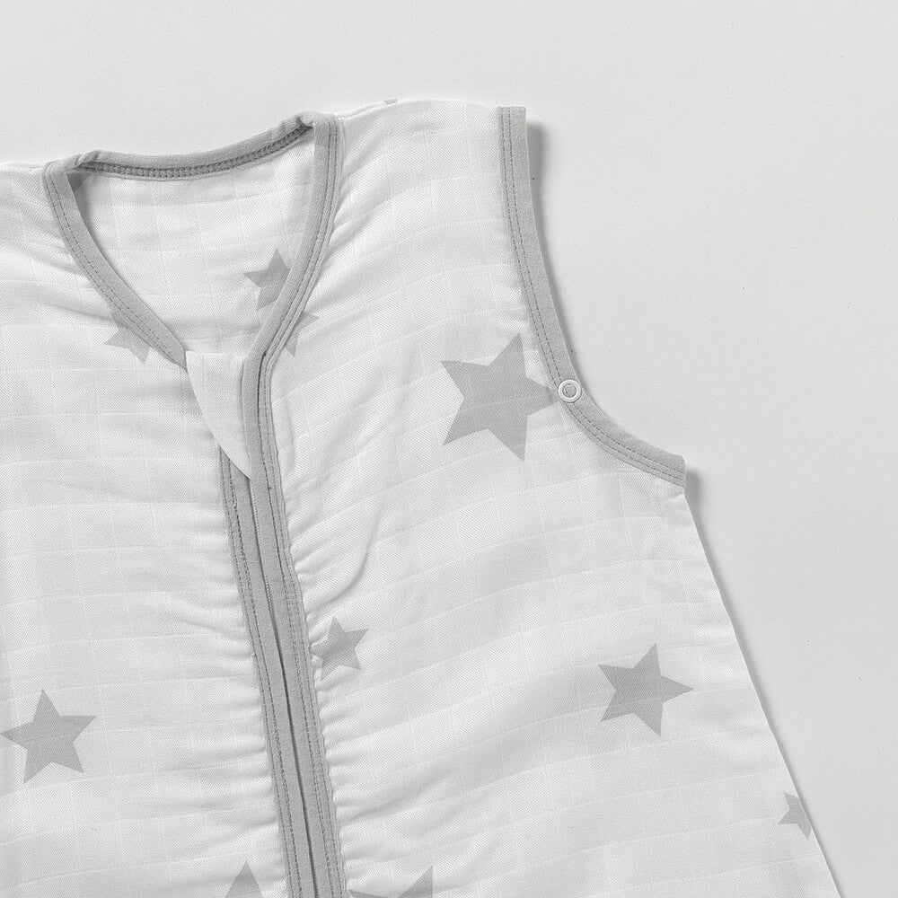 Muslin Baby Sleeping Bag - 0.5 TOG_Grey Stars_OEKOTEX_415