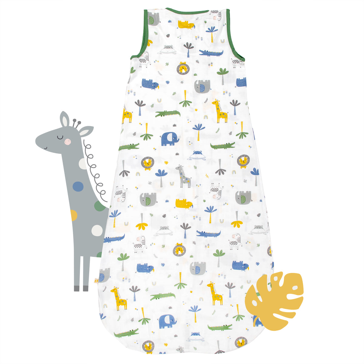 Muslin Baby Sleeping Bag - 0.5 TOG_Jungle_back_415