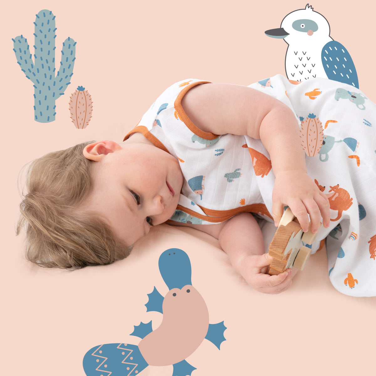 Muslin Baby Sleeping Bag - 0.5 TOG_Kangaroo_sample image_415