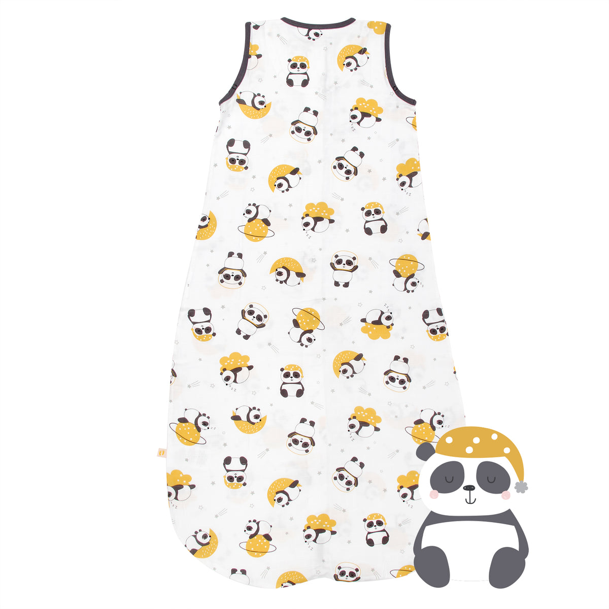 Muslin Baby Sleeping Bag - 0.5 TOG_Panda_back_415