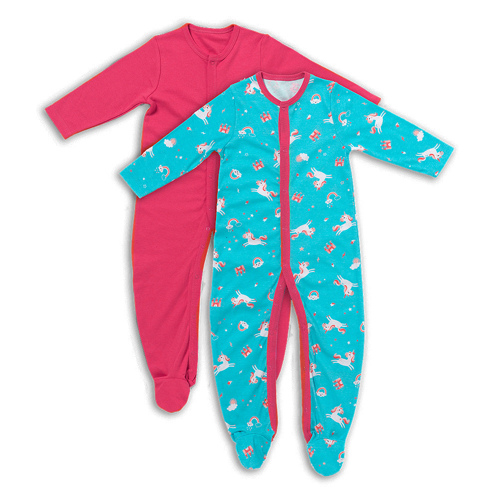100% Organic Long Sleeve Baby Pyjamas - 2-pack_Unicorn_1_443