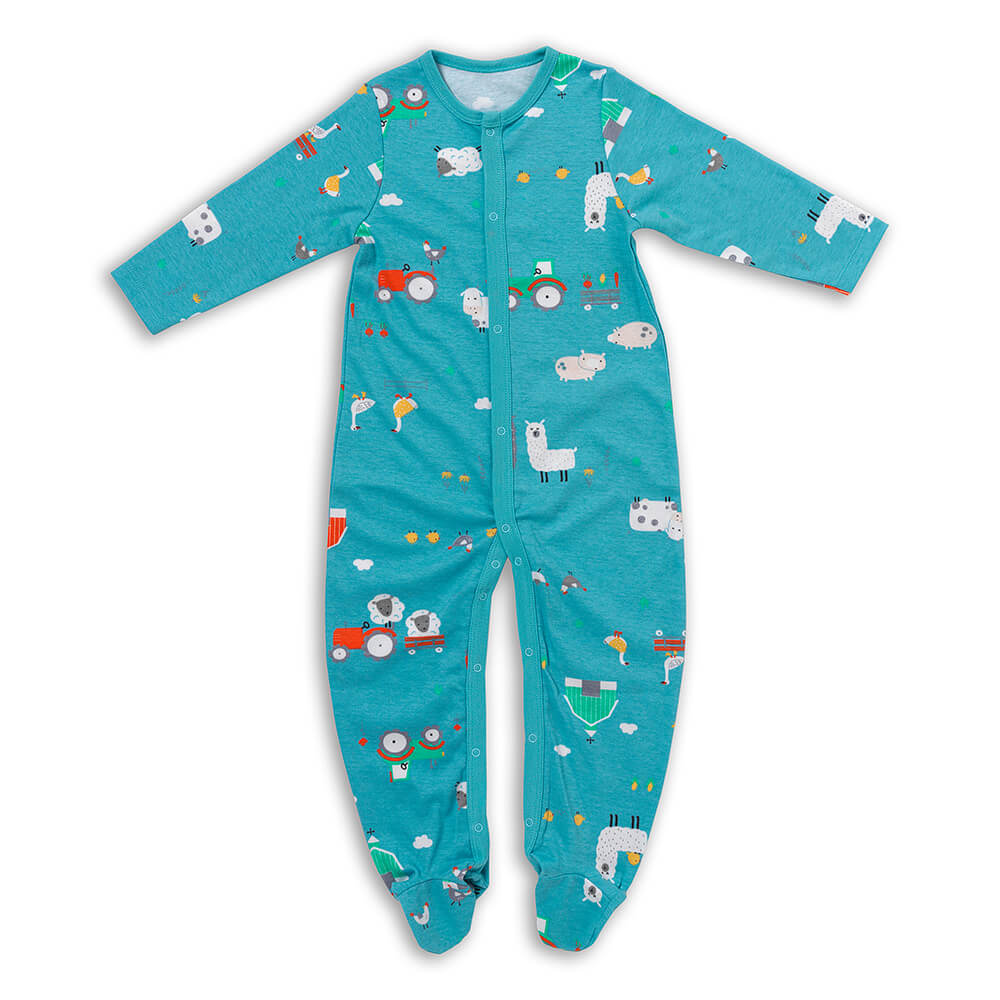 100% Organic Long Sleeve Baby Pyjamas - 2-pack_Farmyard_3_443