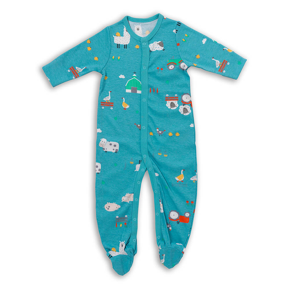100% Organic Long Sleeve Baby Pyjamas - 2-pack_Farmyard_3_443