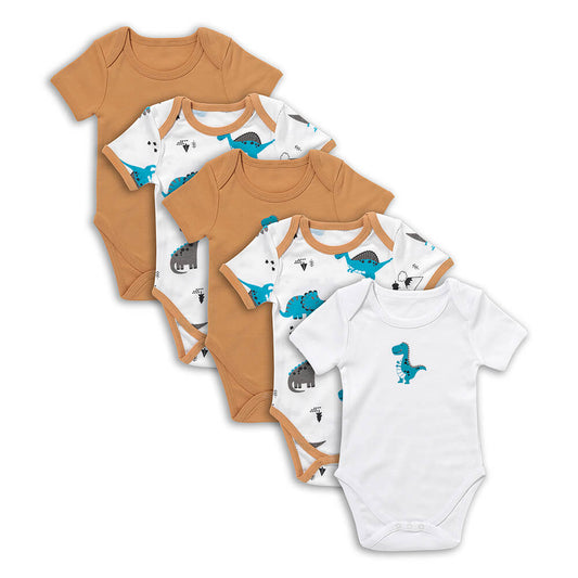 100% Organic Short Sleeve Baby Body - 5-pack_Jurassic_1_430