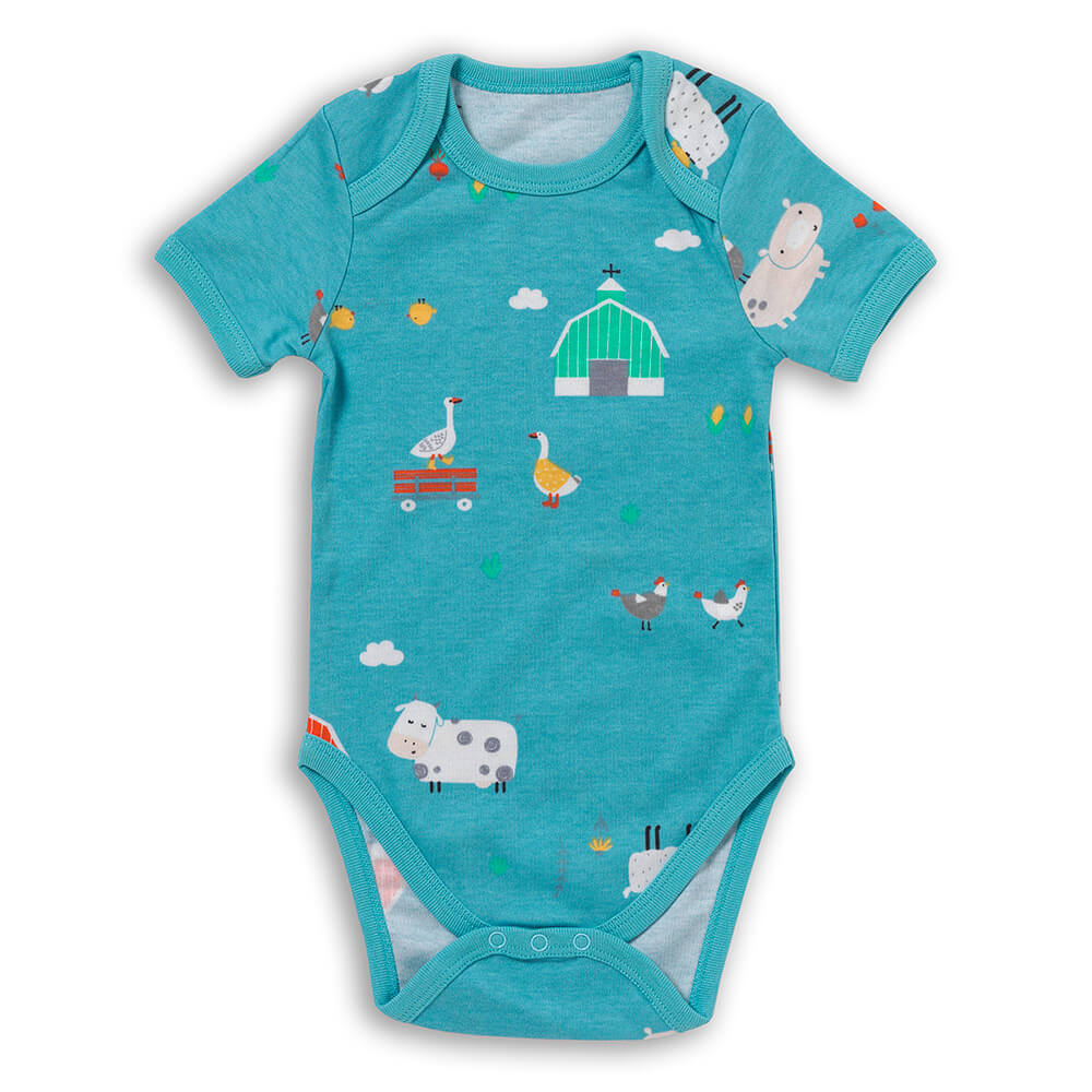 100% Organic Short Sleeve Baby Body - 5-pack_Farmyard_4_430