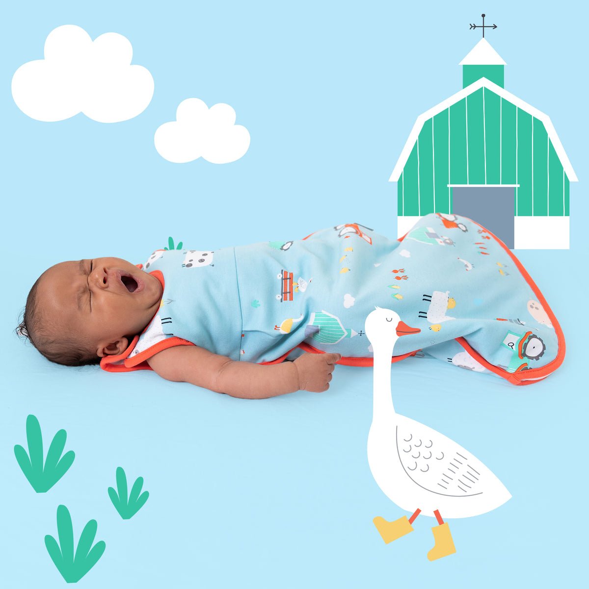 Organic Baby Sleeping Bag - 1.0 TOG_Farmyard_sample image_421