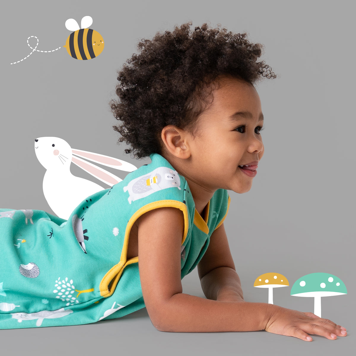 Organic Baby Sleeping Bag - 1.0 TOG_Woodland Animals_sample image_421
