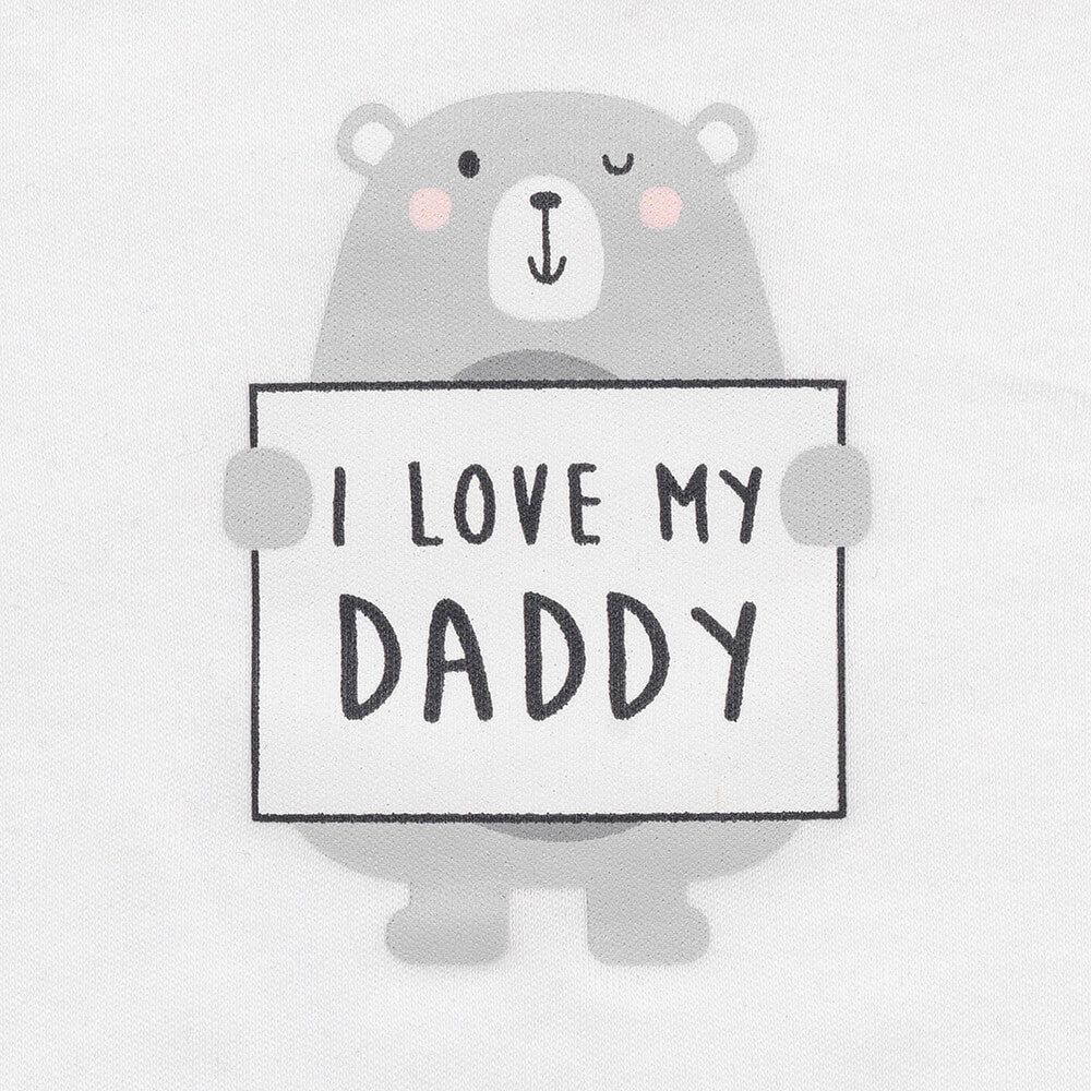 100% Organic Short Sleeve Baby Body slogan_I Love My Daddy_2_431