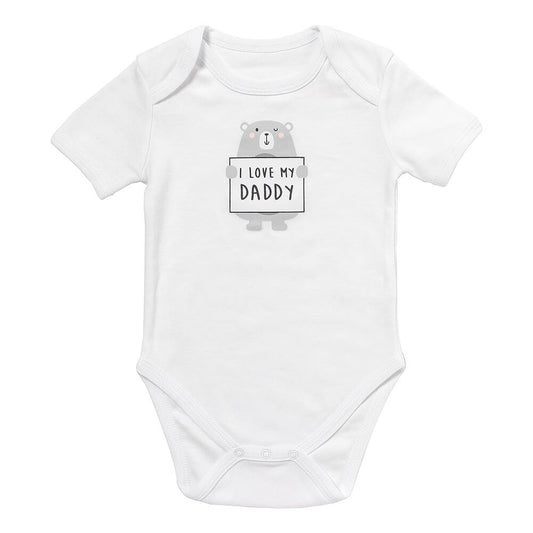 100% Organic Short Sleeve Baby Body slogan_I Love My Daddy_1_431