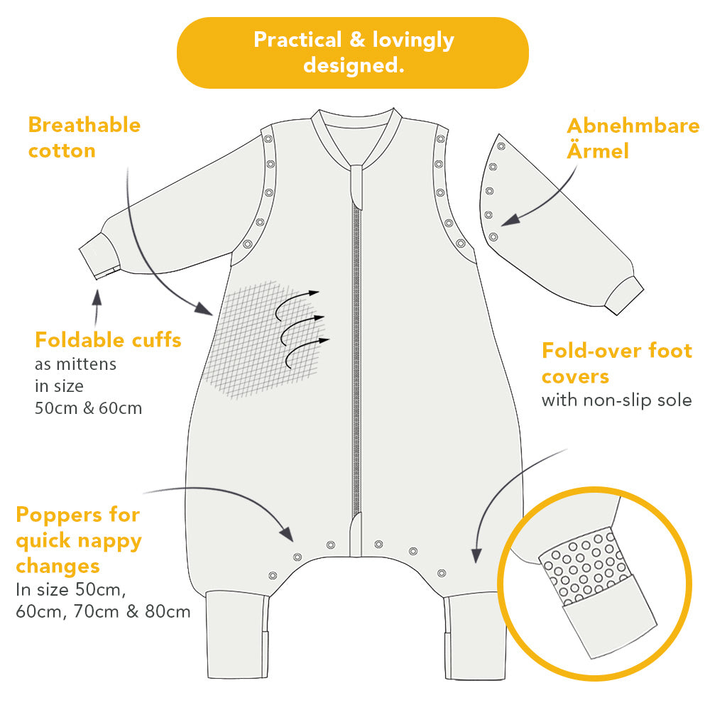 Sleeping Bag with Feet Foldable Feet Covers & Sleeves - 1.0 TOG_USP_1182