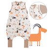 Sleeping Bag with Feet Foldable Feet Covers & Sleeves - 1.0 TOG_Mountain Animals_Front with armhole_1182