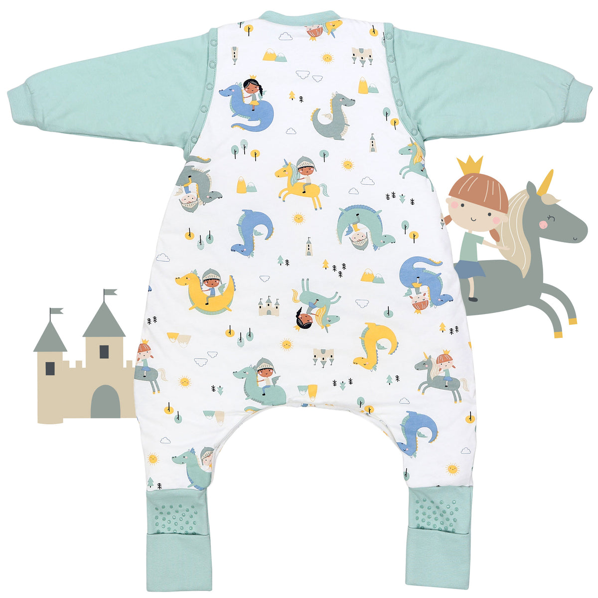 Sleeping Bag with Feet Foldable Feet Covers & Sleeves - 1.0 TOG_Fantasia_back_1182