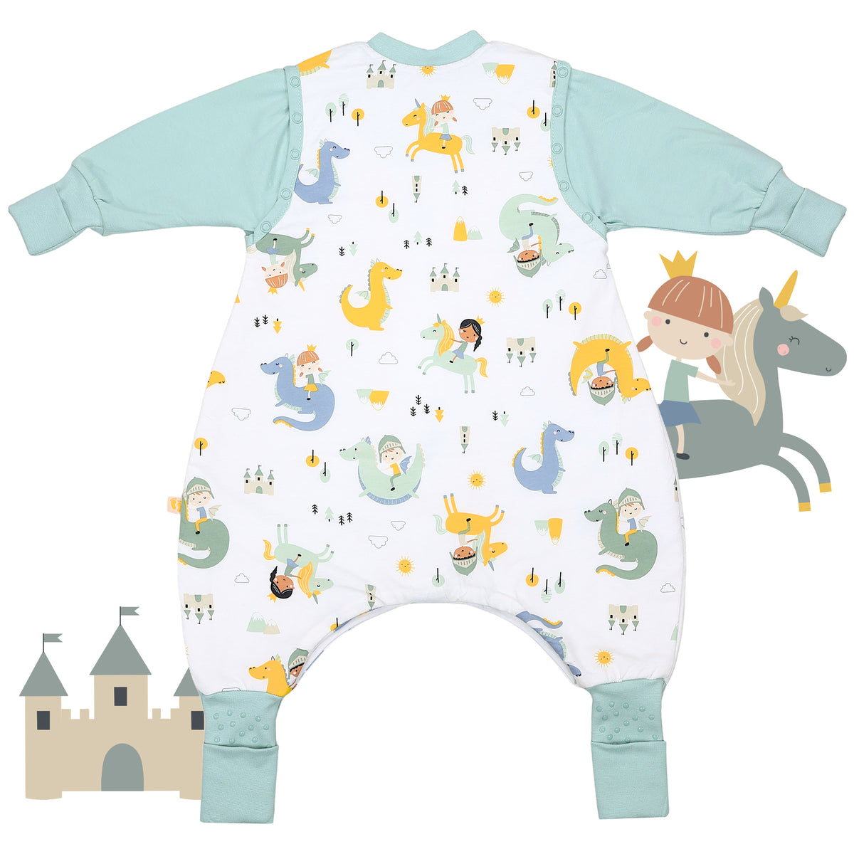 Sleeping Bag with Feet Foldable Feet Covers & Sleeves - 1.0 TOG_Fantasia_back_1182
