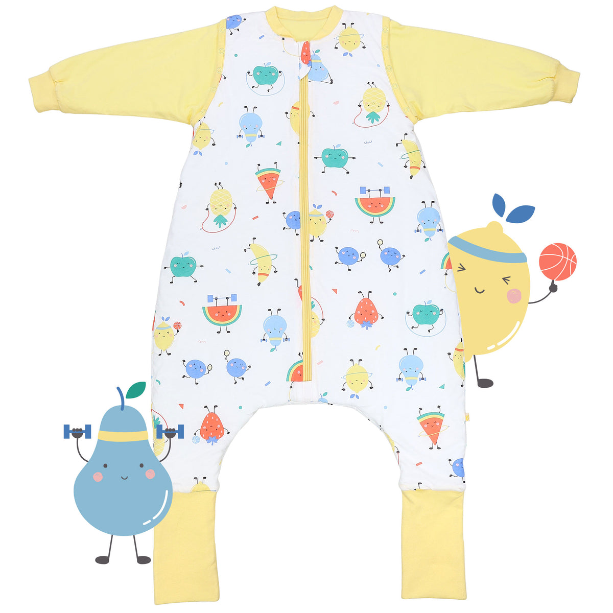 Sleeping Bag with Feet Foldable Feet Covers & Sleeves - 1.0 TOG_Sporty Fruit_front_1182