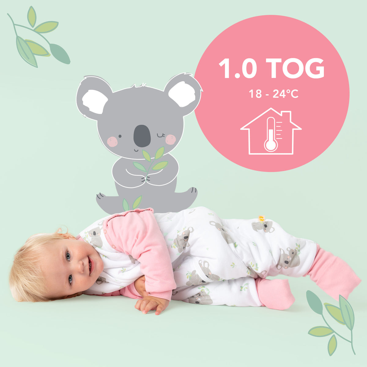 Sleeping Bag with Feet Foldable Feet Covers & Sleeves - 1.0 TOG_Koala_TOG_1182