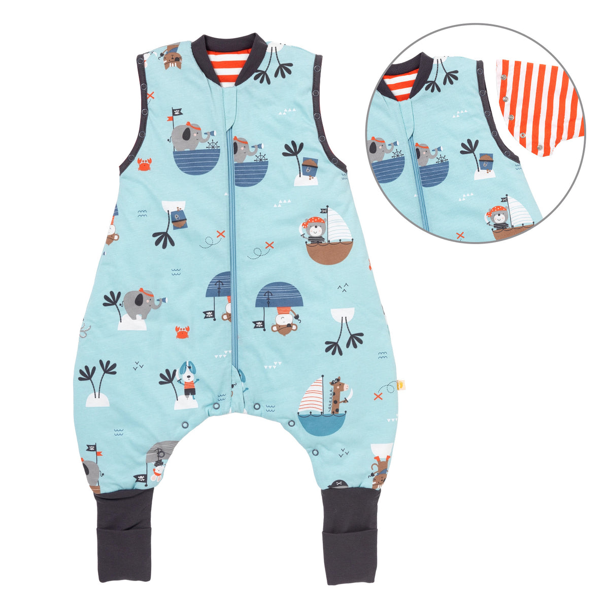 Sleeping Bag with Feet Foldable Feet Covers & Sleeves - 1.0 TOG_Pirate_Front with armhole_1182
