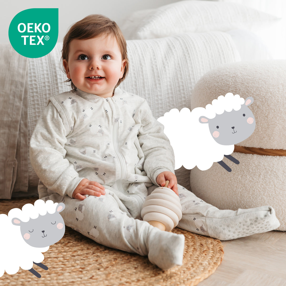 Sleeping Bag with Feet Foldable Feet Covers & Sleeves - 1.0 TOG_Kangaroo_OEKOTEX_1182