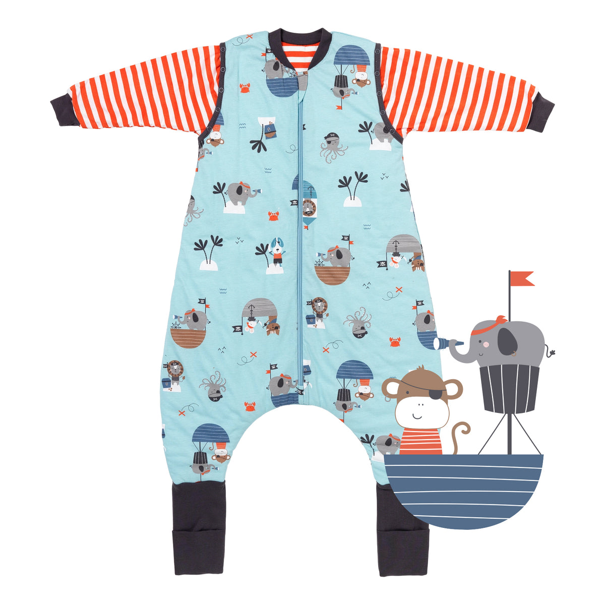 Sleeping Bag with Feet Foldable Feet Covers & Sleeves - 1.0 TOG_Pirate_front_1182