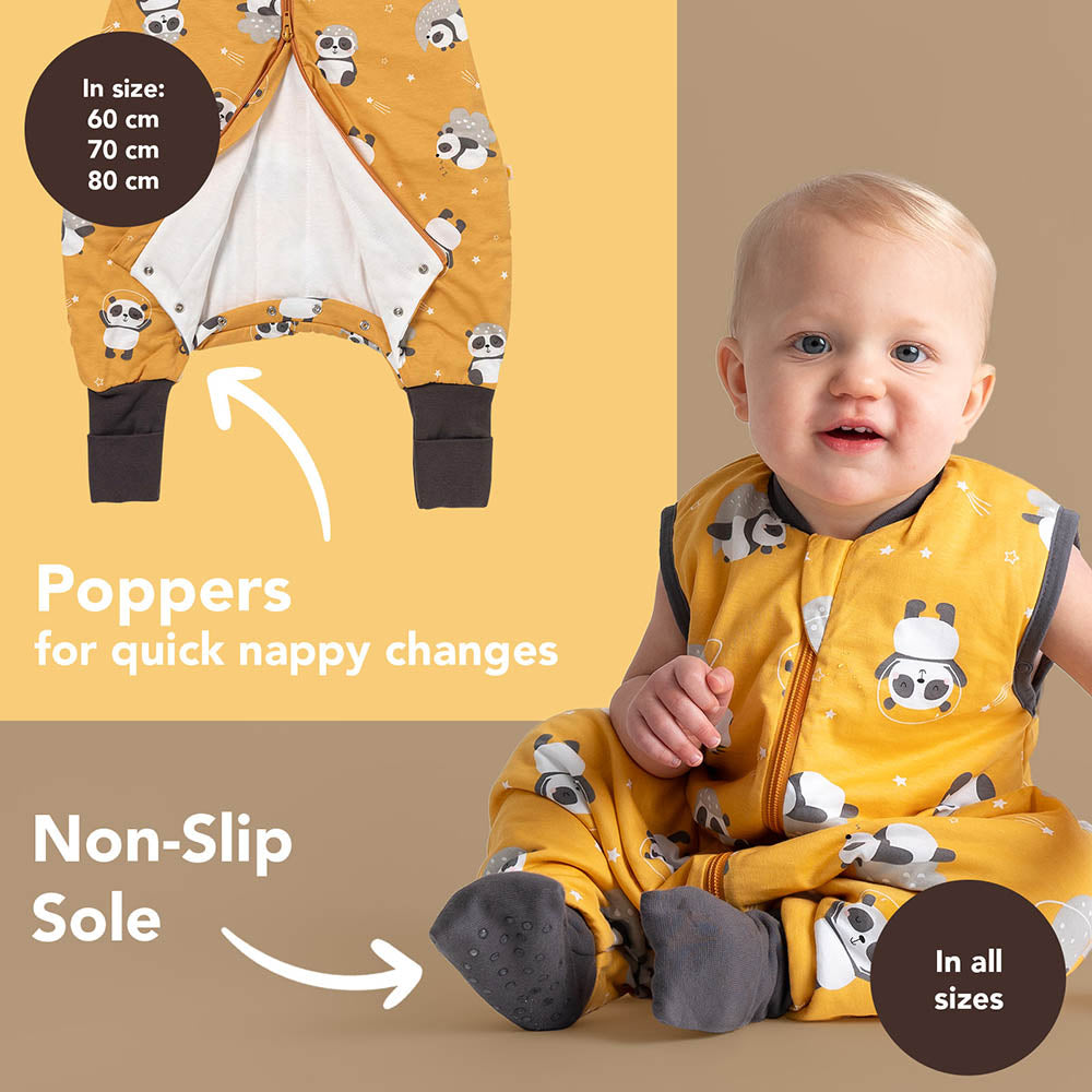 Sleeping Bag with Feet Foldable Feet Covers & Sleeves - 1.0 TOG_Panda_foot area_1182