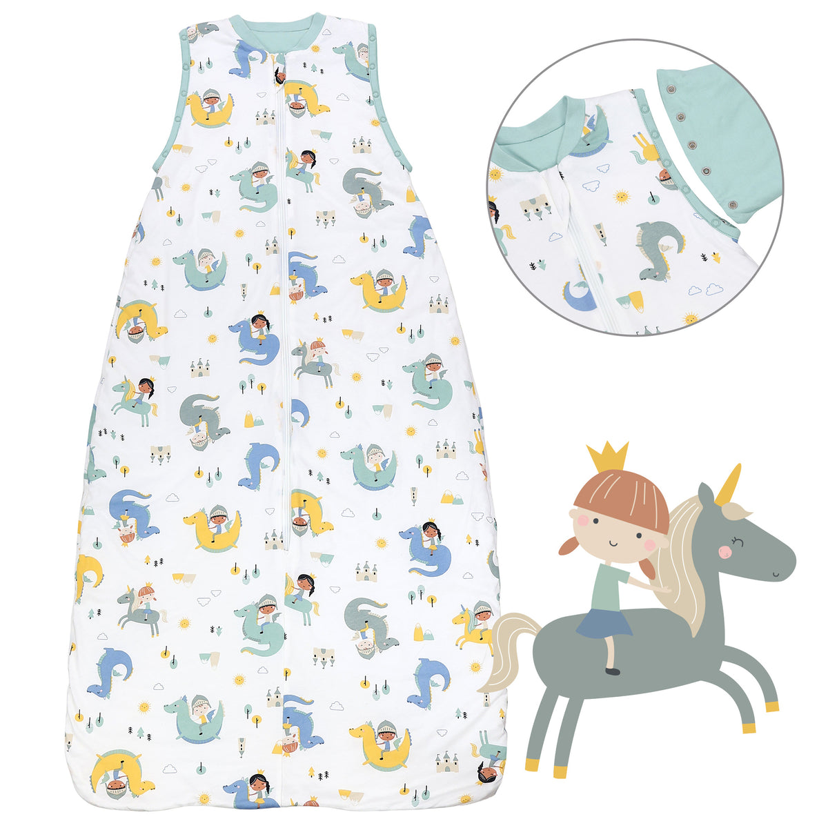 Baby Sleeping Bag - 1.0 TOG_Fantasia_Front with armhole_1187