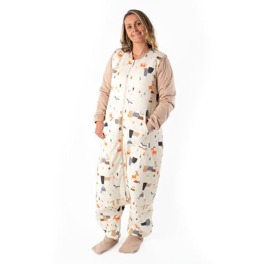 Adult Sleeping Bag with Feet & Detachable Sleeves - 2.5 TOG_Mountain Animals_sample image_1188