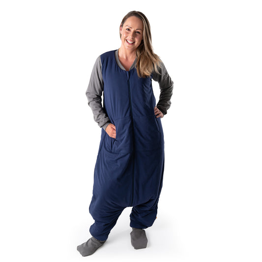 Adult Sleeping Bag with Feet & Detachable Sleeves - 3.5 TOG_Navy Grey_sample image_1189