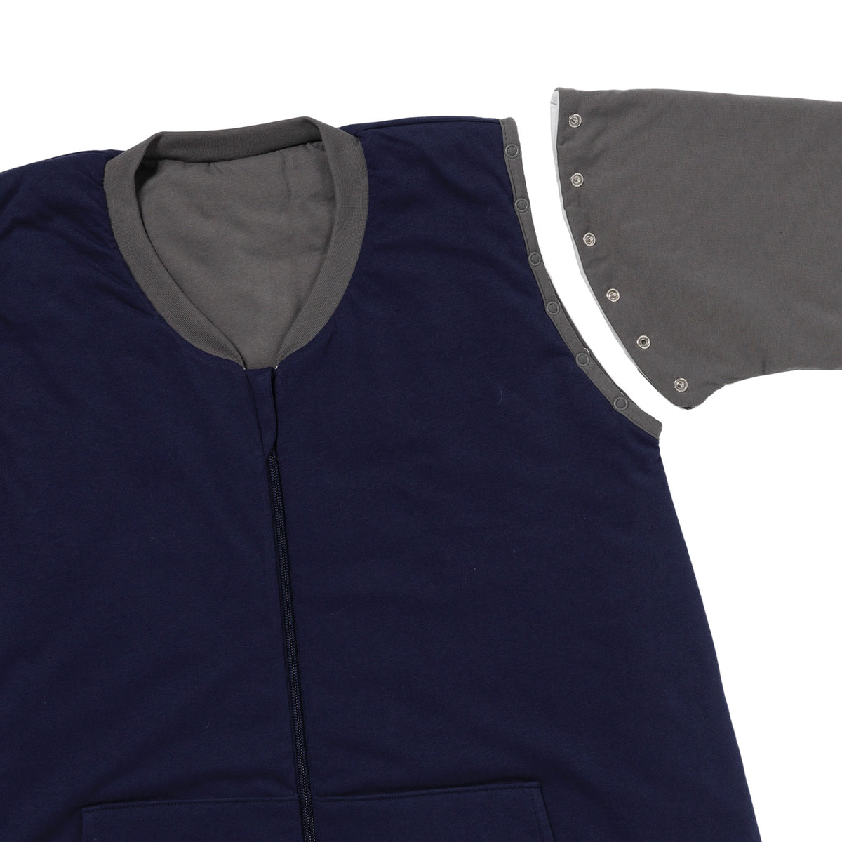 Adult Sleeping Bag with Feet & Detachable Sleeves - 3.5 TOG_Navy Grey_sleeve area_1189