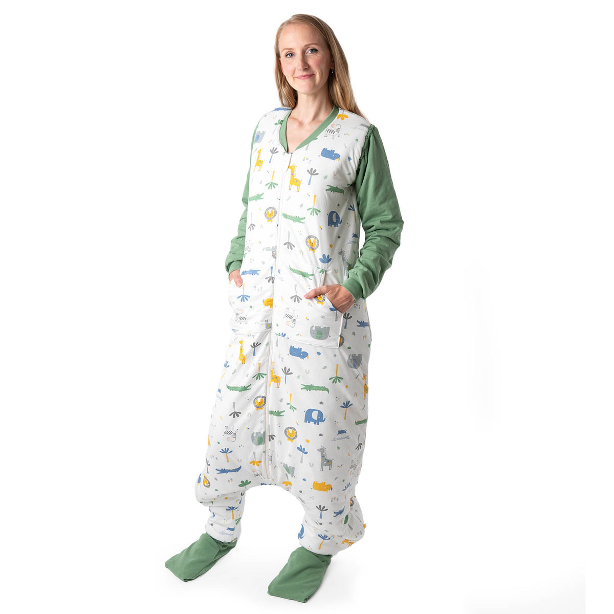 Adult Sleeping Bag with Feet & Detachable Sleeves - 3.5 TOG_Jungle_sample image_1189