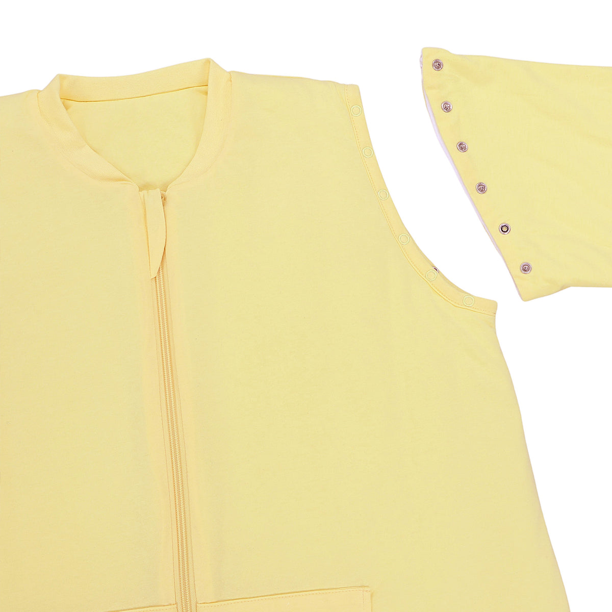 Adult Sleeping Bag with Feet & Detachable Sleeves - 3.5 TOG_Soft Yellow_sleeve area_1189