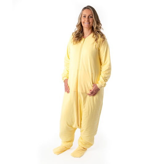 Adult Sleeping Bag with Feet & Detachable Sleeves - 1.0 TOG_Soft Yellow_sample image_1190