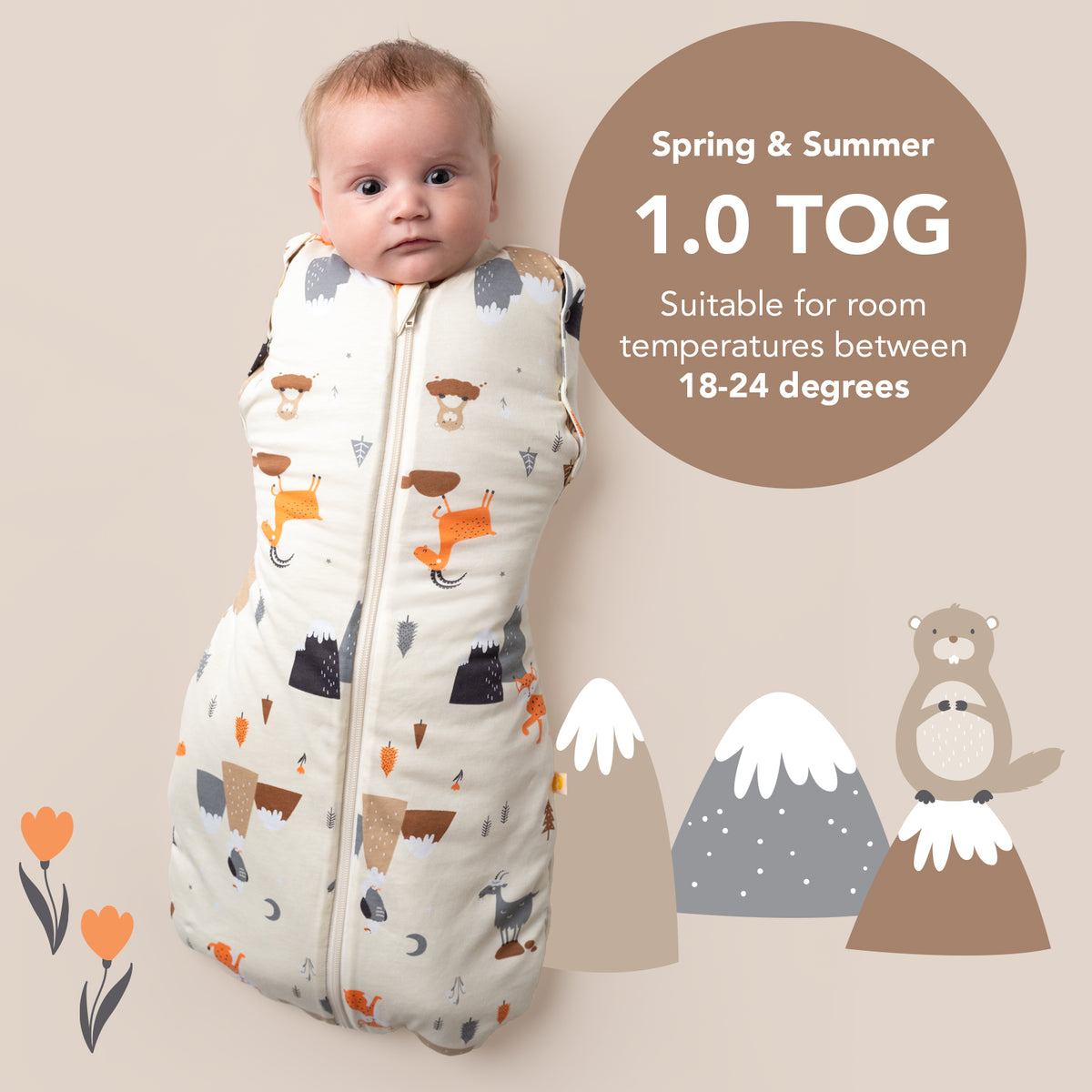 Swaddle bag 1.0 TOG_Mountain Animals_TOG_1198