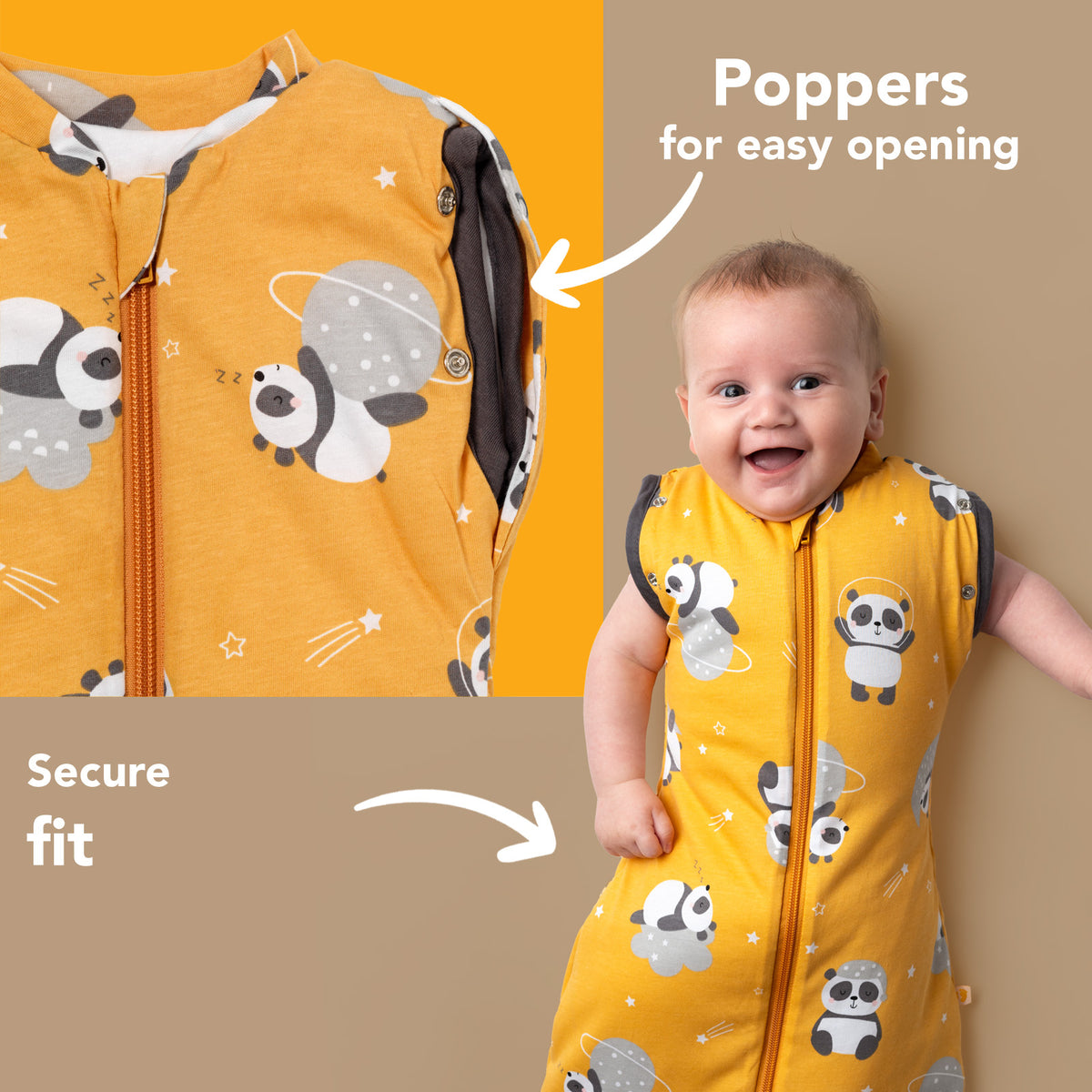 Swaddle bag 3.5 TOG_Panda_sleeve area_1199