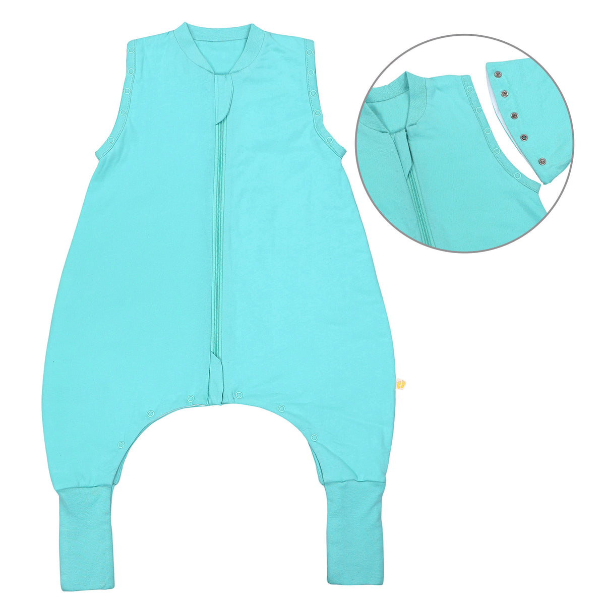 Sleeping Bag with Feet Foldable Feet Covers & Sleeves - 1.0 TOG_Aqua_front_1200