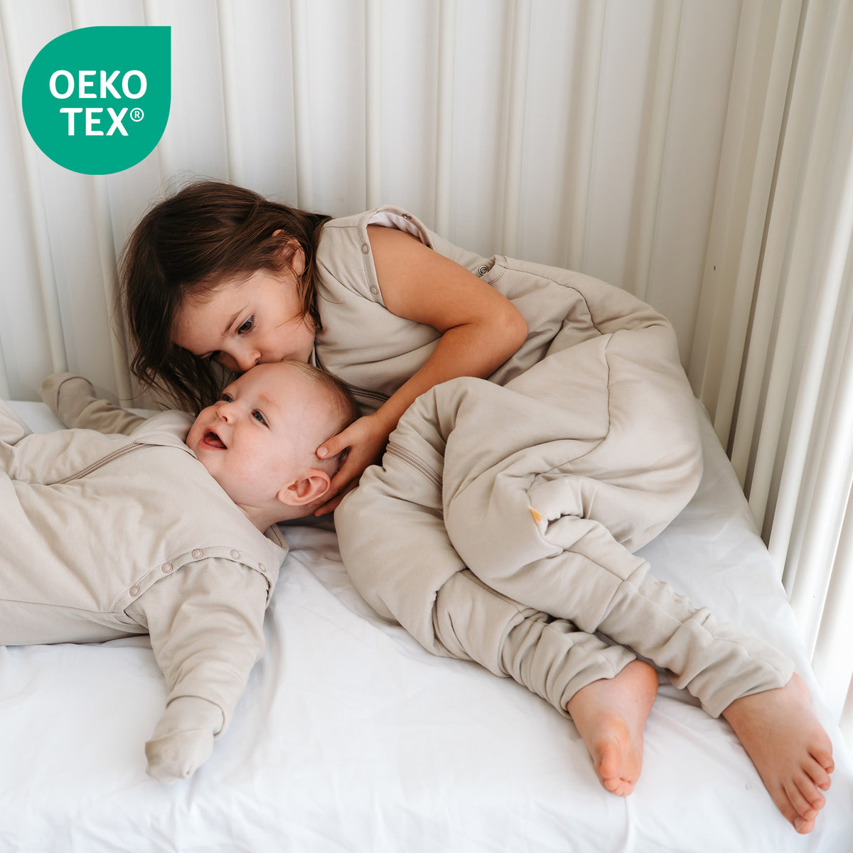 Sleeping Bag with Feet Foldable Feet Covers & Sleeves - 1.0 TOG_Oatmeal_OEKOTEX_1200