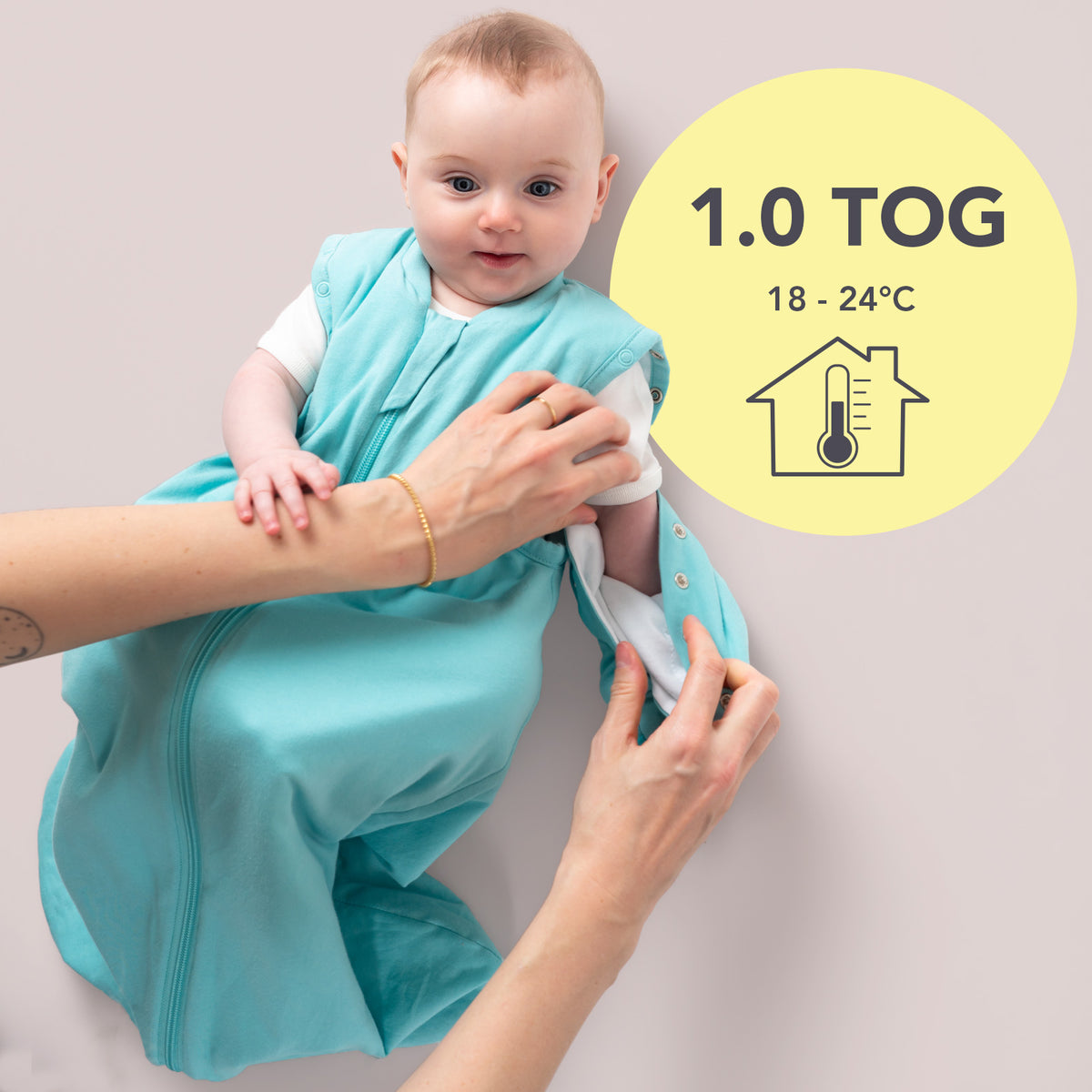 Baby Sleeping Bag - 1.0 TOG_Aqua_TOG_1201