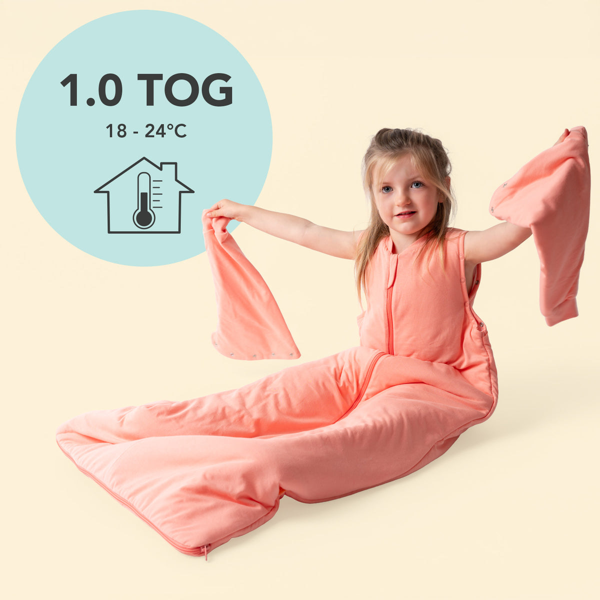 Baby Sleeping Bag - 1.0 TOG_Peach_TOG_1201