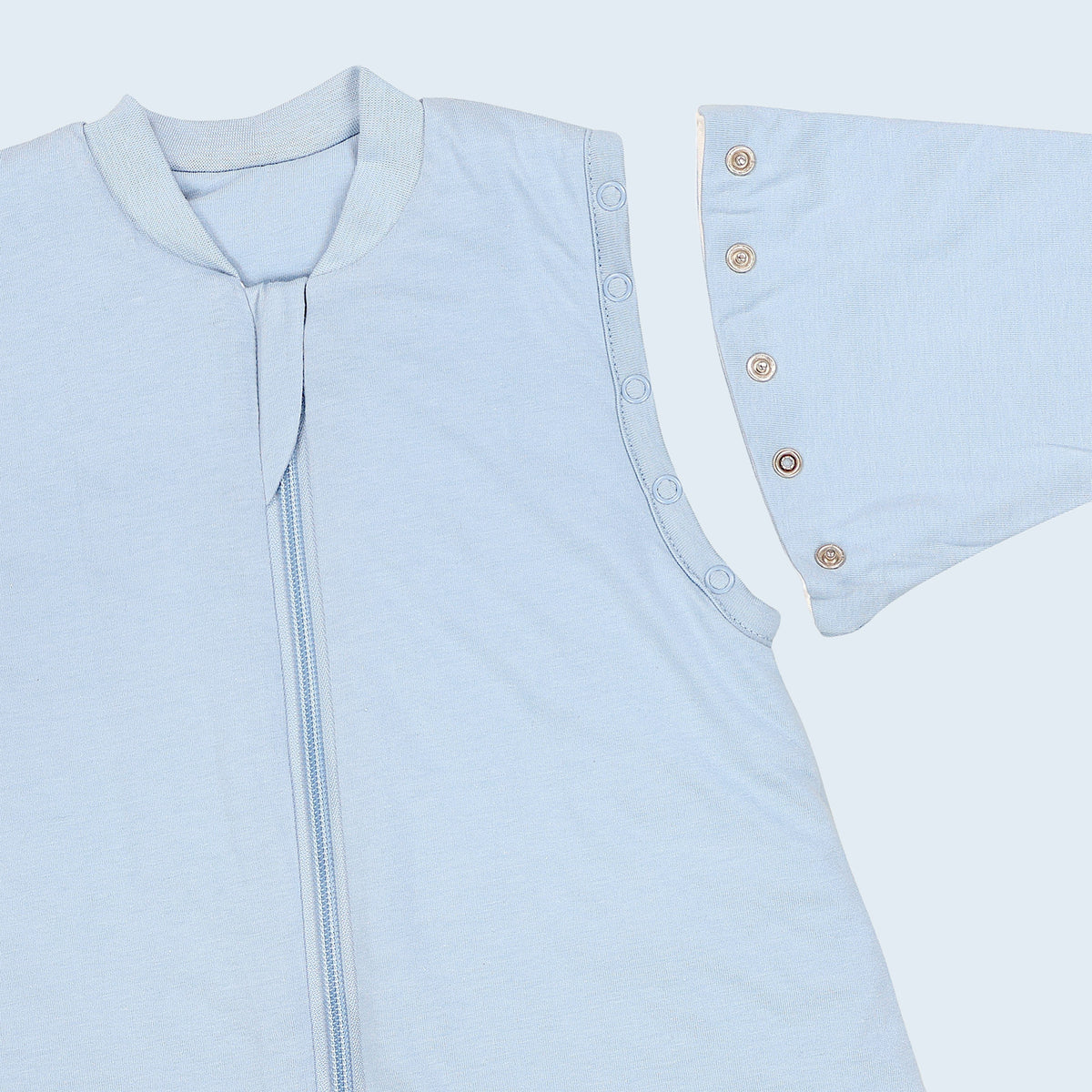 Sleeping Bag with Feet & Foldable Feet Covers - 2.5 TOG_Powder Blue_sleeve area_1202
