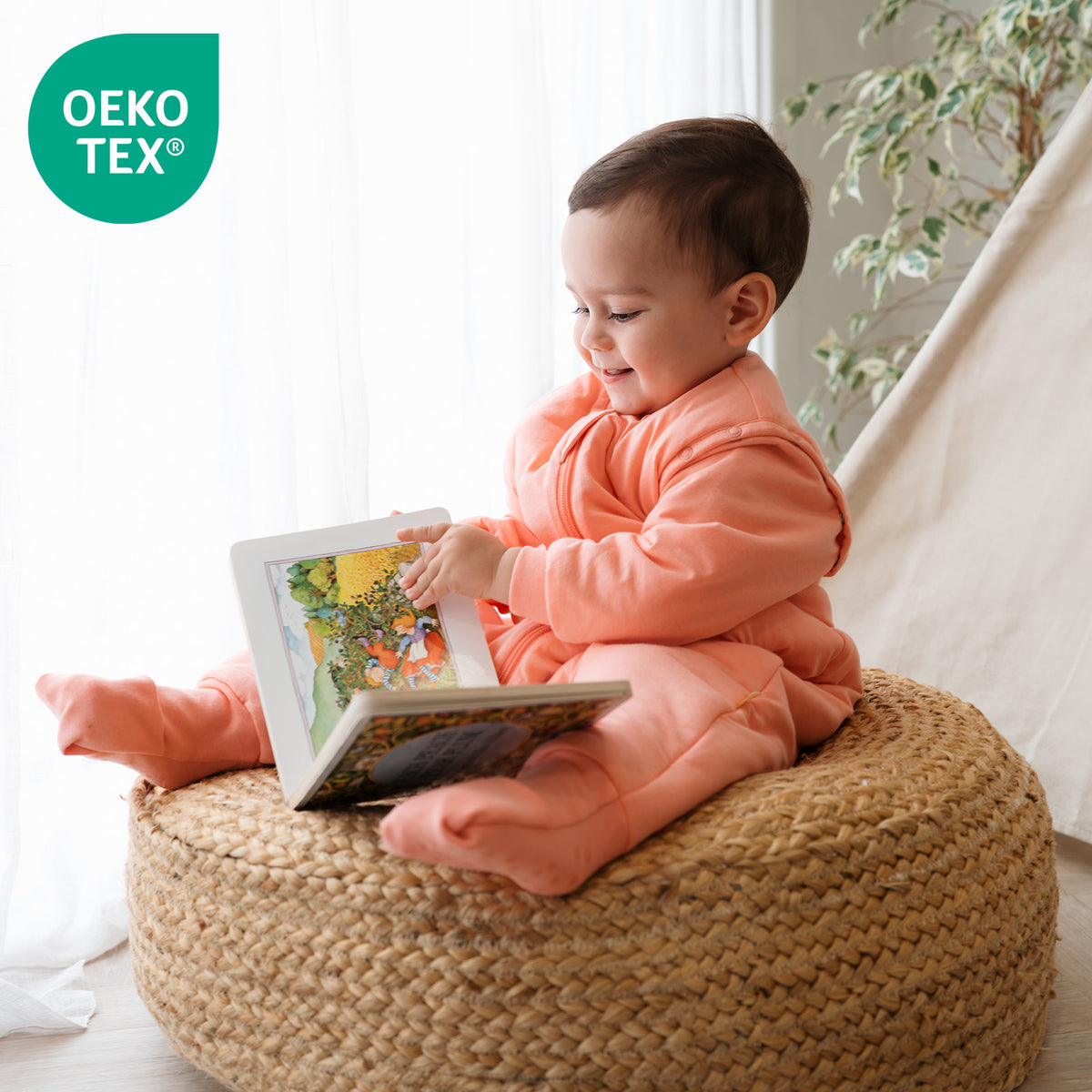 Sleeping Bag with Feet & Foldable Feet Covers - 2.5 TOG_Peach_OEKOTEX_1202
