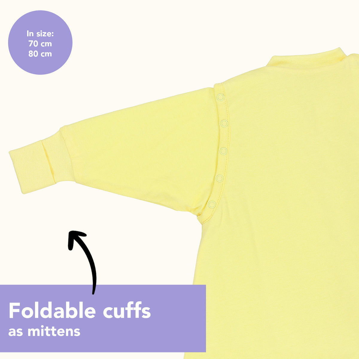 Sleeping Bag with Detachable Sleeves - 2.5 TOG_Soft Yellow_sample image_1203