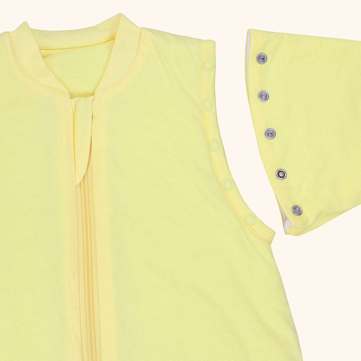Sleeping Bag with Detachable Sleeves - 2.5 TOG_Soft Yellow_sleeve area_1203