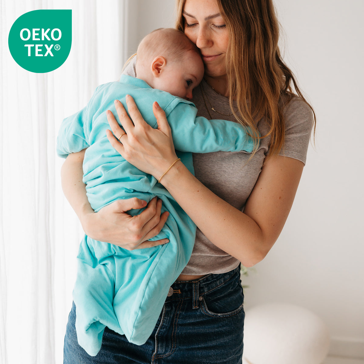 Sleeping Bag with Detachable Sleeves - 2.5 TOG_Aqua_OEKOTEX_1203