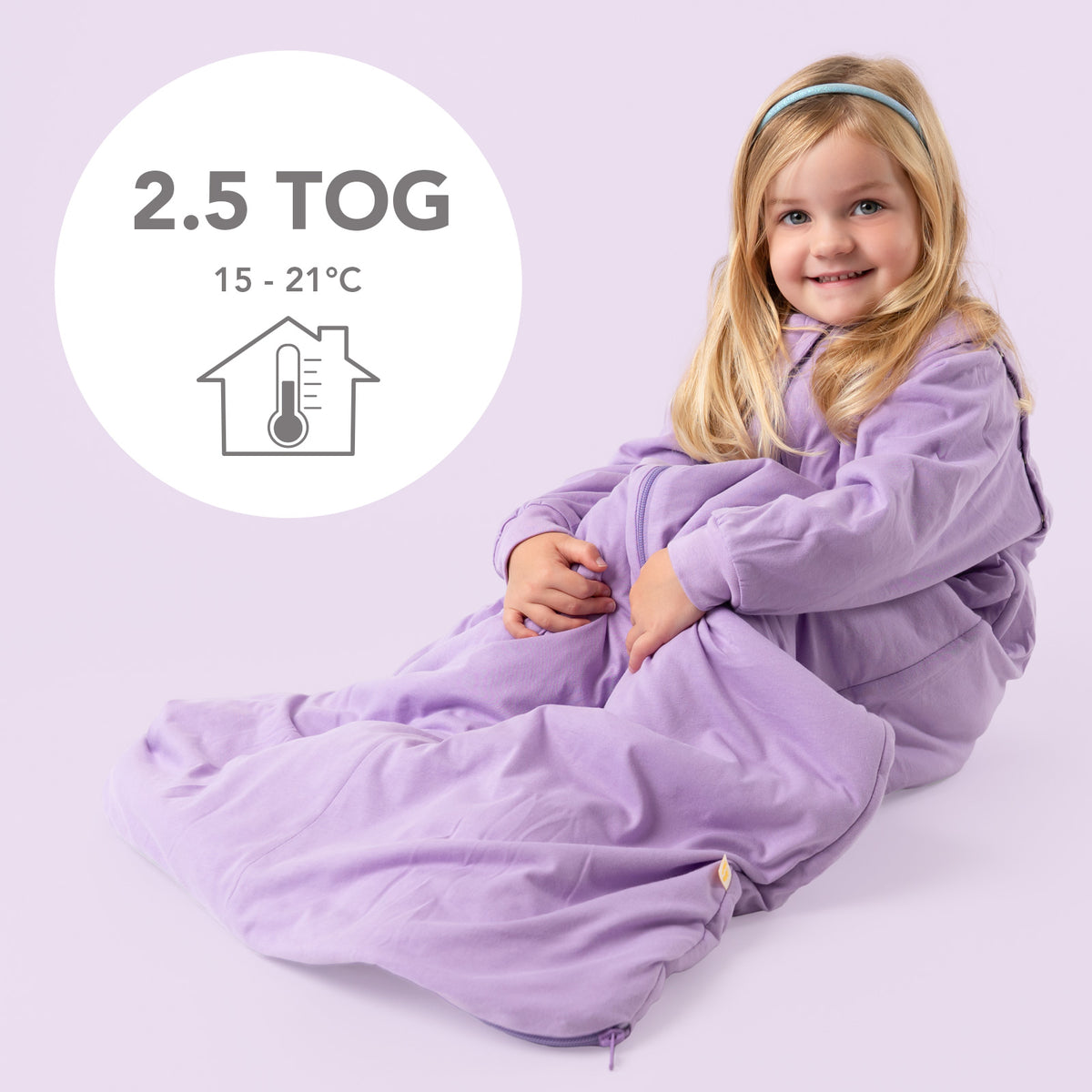 Sleeping Bag with Detachable Sleeves - 2.5 TOG_Lilac_TOG_1203