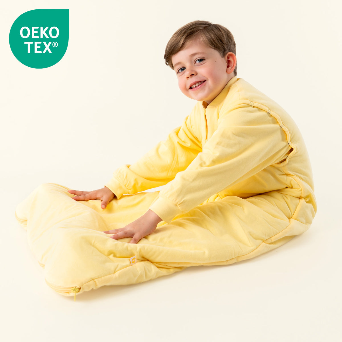 Sleeping Bag with Detachable Sleeves - 2.5 TOG_Soft Yellow_OEKOTEX_1203