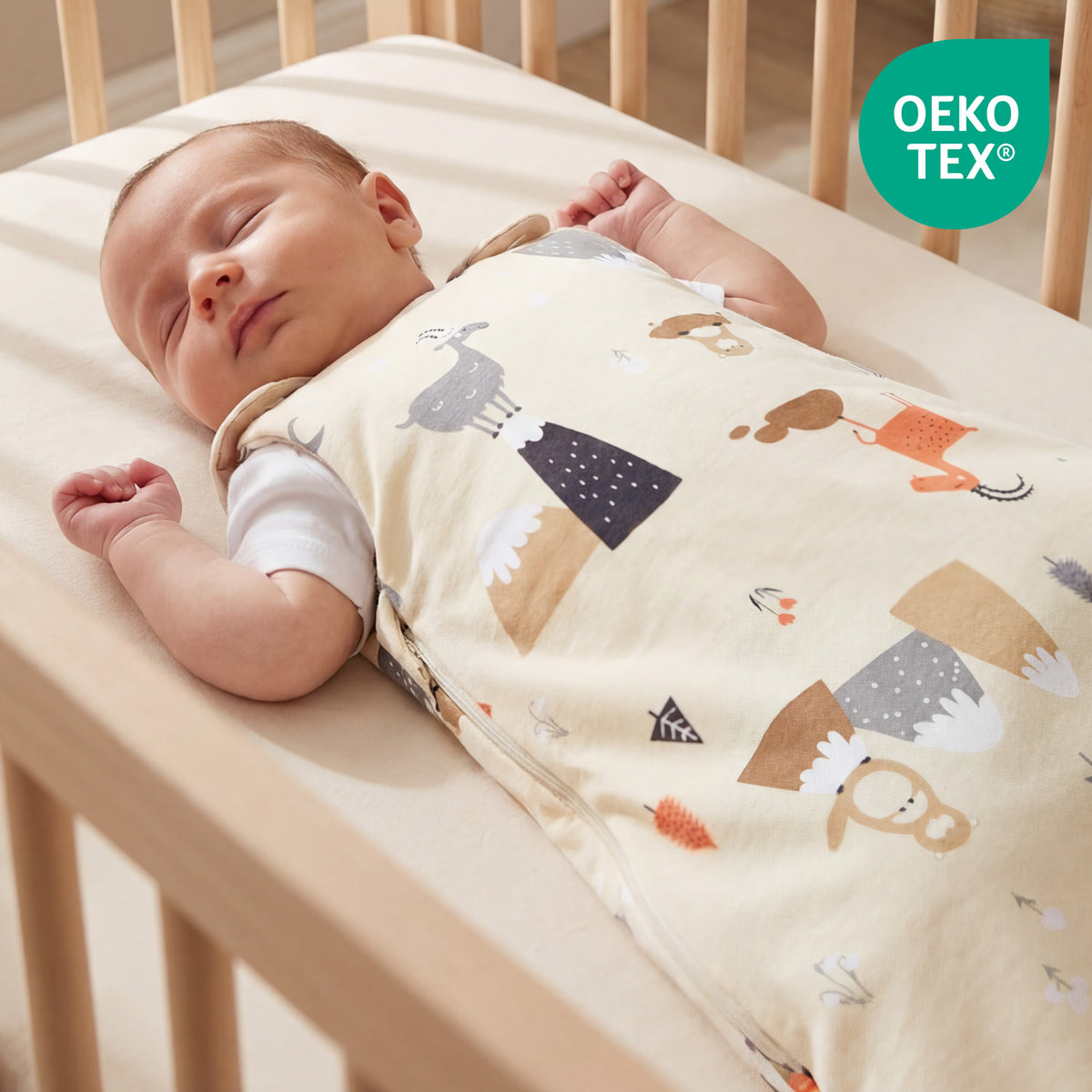 Baby Sleeping Bag - 1.0 TOG_Mountain Animals_OEKOTEX_1204