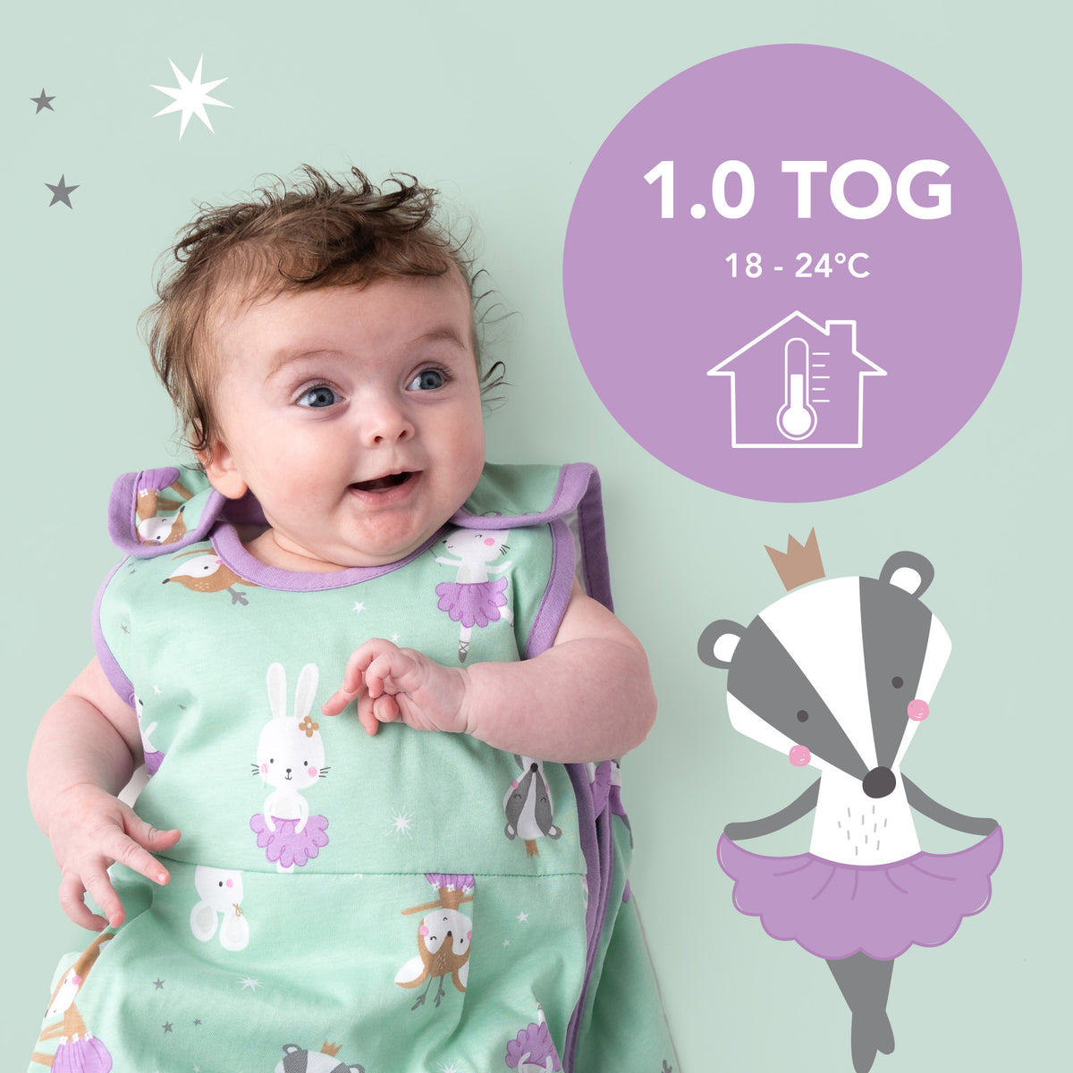 Baby Sleeping Bag - 1.0 TOG_Ballerina_detail2_1204